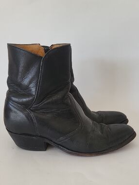 Vintage Leather Cowboy Boots Boulet Made Canada